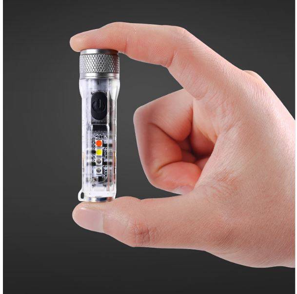 Mini Transparent Magnetic Flashlight Keychain