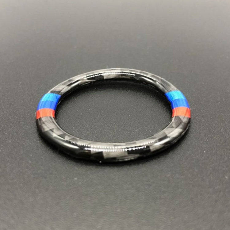 Car Carbon Fiber Soft Panel Engine Start Key Push Button Ring Trim Decorative Sticker for BMW E90...