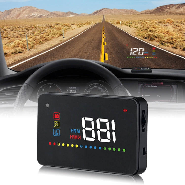 A200 OBD2 3.5 inch Vehicle-mounted Head Up Display Security System, Support Car Speed / Engine Re...