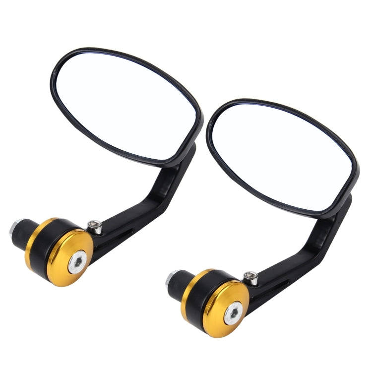 2 PCS Motorcycle Universal ABS Shell Holder Oval Shape Rear VIew Mirror, Oval Shape