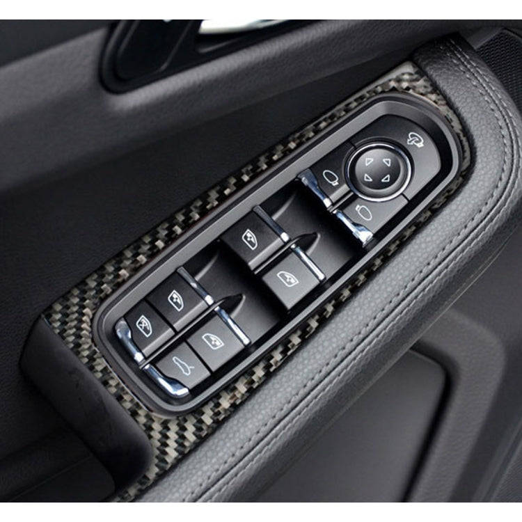4 PCS Carbon Fiber Car Window Button Panel Decorative Sticker for Porsche Macan, Window Button Panel