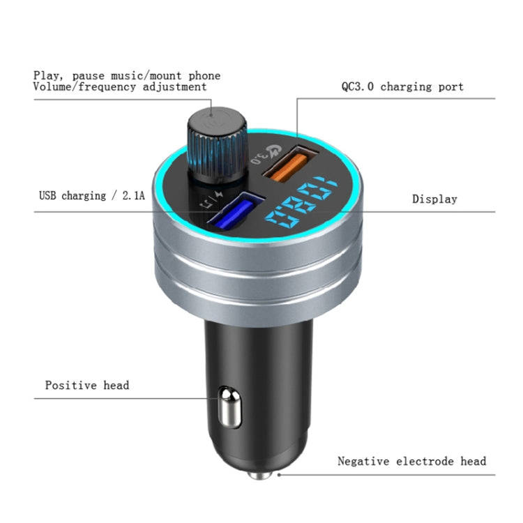 C1 Multifunctional Car Dual USB Charger MP3 Music Player Bluetooth FM Transmitter, C1 (Black), C1...