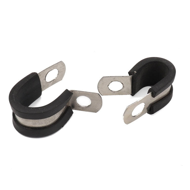 10 PCS Car Rubber Cushion Pipe Clamps Stainless Steel Clamps, Size: 3/4 inch (19mm), Size: 3/4 in...