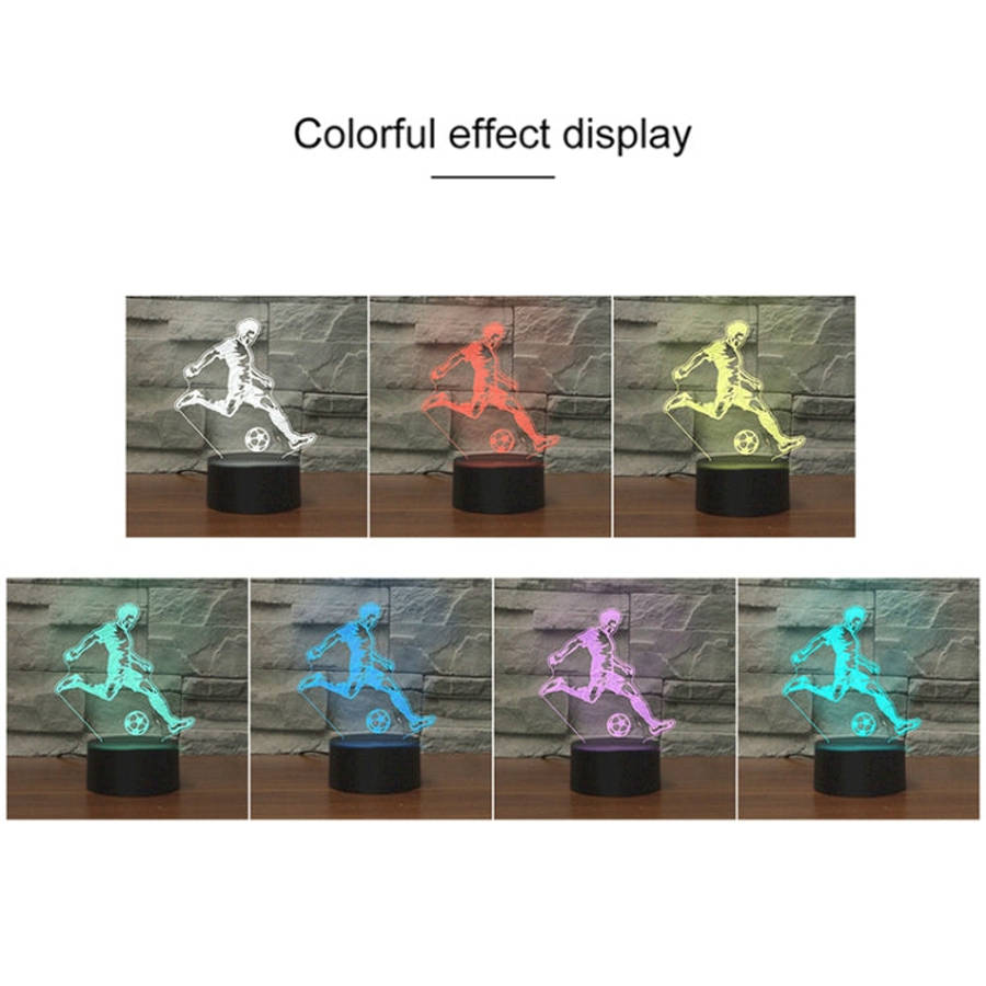 Play Football Black Base Creative 3D LED Decorative Night Light, Powered by USB and Battery