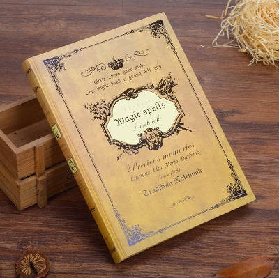 64K Small Pocket Vintage Notebook Handcover Magic Spells Pockets Book Planner Journal Traveler No...