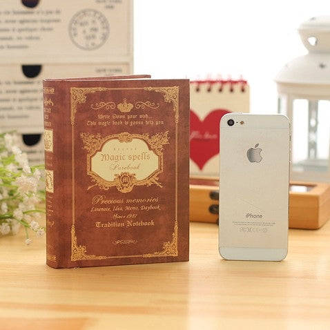 64K Small Pocket Vintage Notebook Handcover Magic Spells Pockets Book Planner Journal Traveler No...
