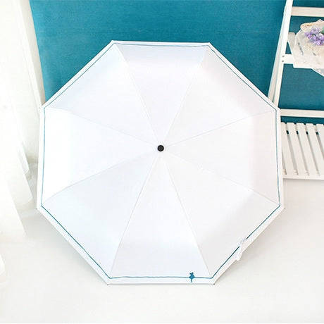 Small Fresh Forest Simple Sun and Rain Dual-use Sun Umbrella Sunscreen UV Protection Black Plasti...