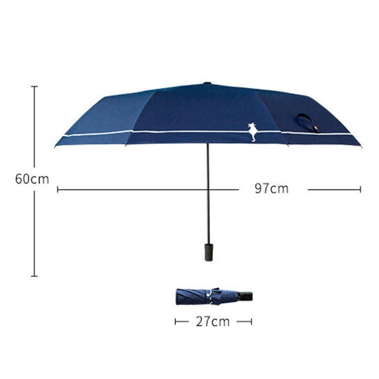 Small Fresh Forest Simple Sun and Rain Dual-use Sun Umbrella Sunscreen UV Protection Black Plasti...