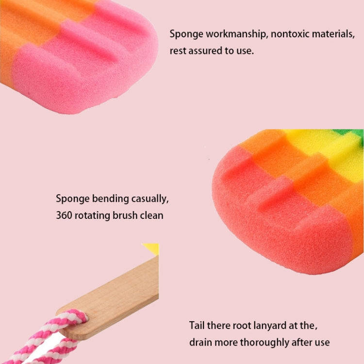 Creative Ice Cream Shape Kitchen Sponge Wipe Stick Ice Sponge Brush Kitchen Dishwashing Sponge Sc...