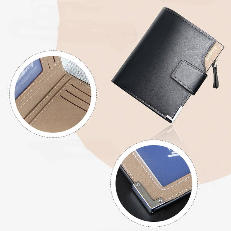 Baellerry Casual Multifunctional Wallet Zipper Buckle Tri-fold Coin Purse For Men, Blue, Brown, B...