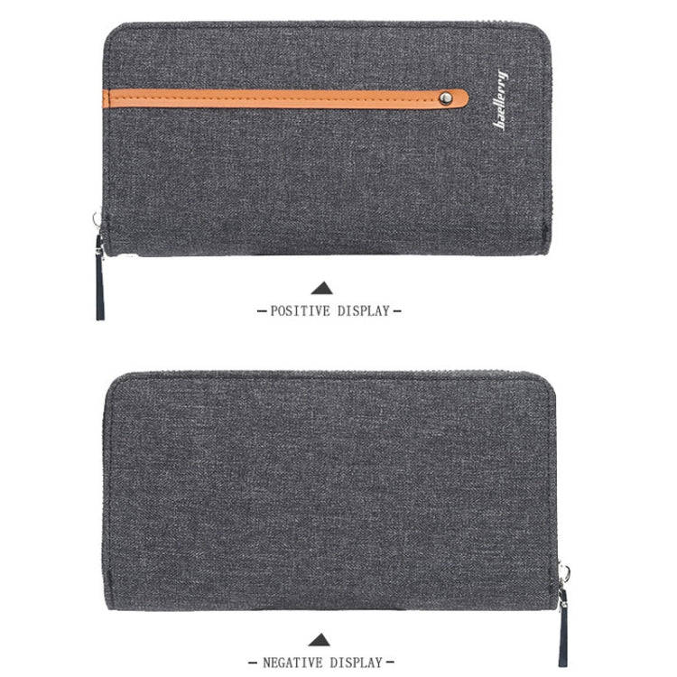 Baellerry Canvas Wallet Long Zipper Wallet Vintage Casual Multi-Card Clutch For Men, Blue, Black,...