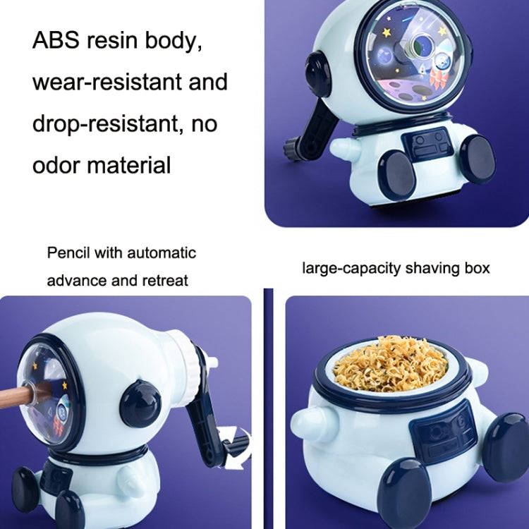 Cartoon Hand-cranked Automatic Pencil Sharpener, Style:, Astronaut (Dark Blue), Astronaut (Light ...
