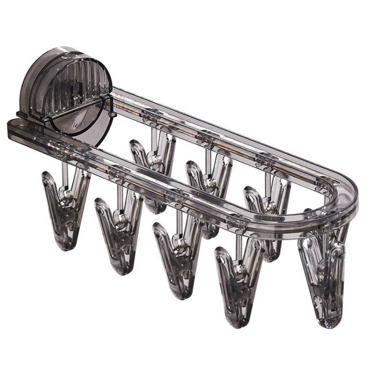 Suction Cup Clothes Rack Multi Clips Wall Mounted Indoor Outdoor Balcony Multifunctional Folding ...