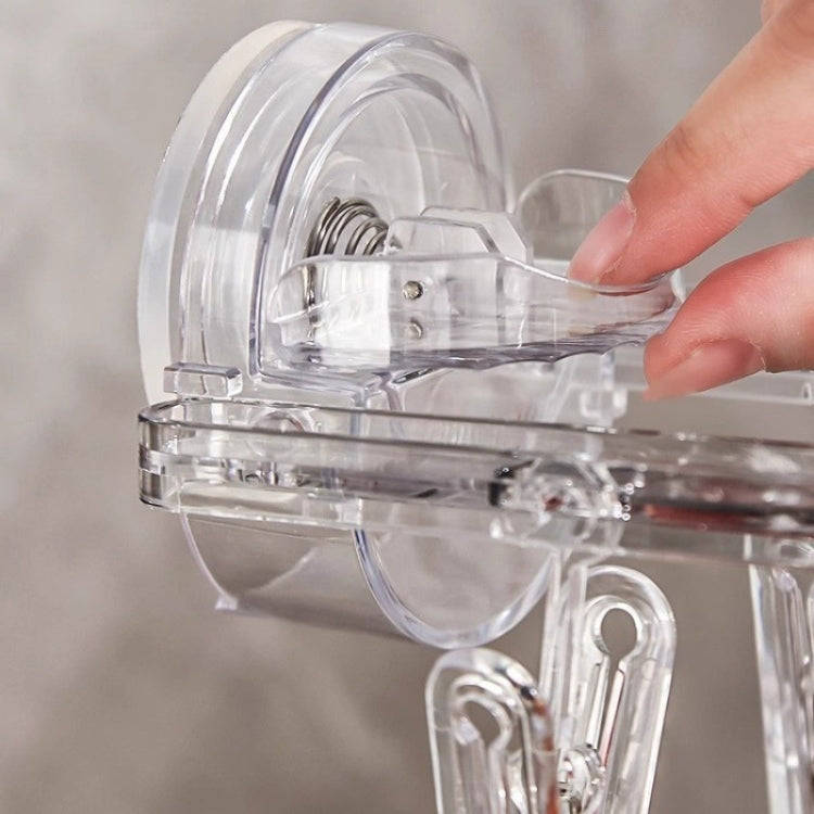 Suction Cup Clothes Rack Multi Clips Wall Mounted Indoor Outdoor Balcony Multifunctional Folding ...
