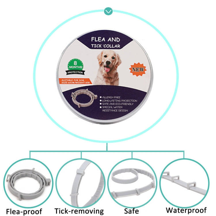 Flea and Tick Collar for Dogs Cats With Aluminum Case, 72cm Gray, 72cm Orange, 72cm Blue, 38cm Or...