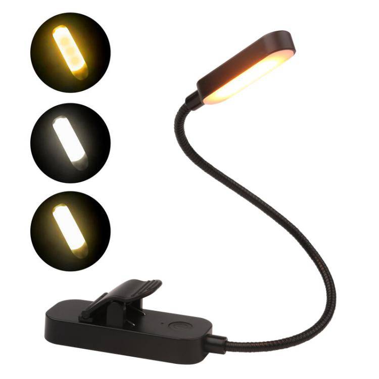 Hose Clip Book Light Night Reading Lamp Adjustable Brightness USB Rechargeable Book Clip Lights, ...