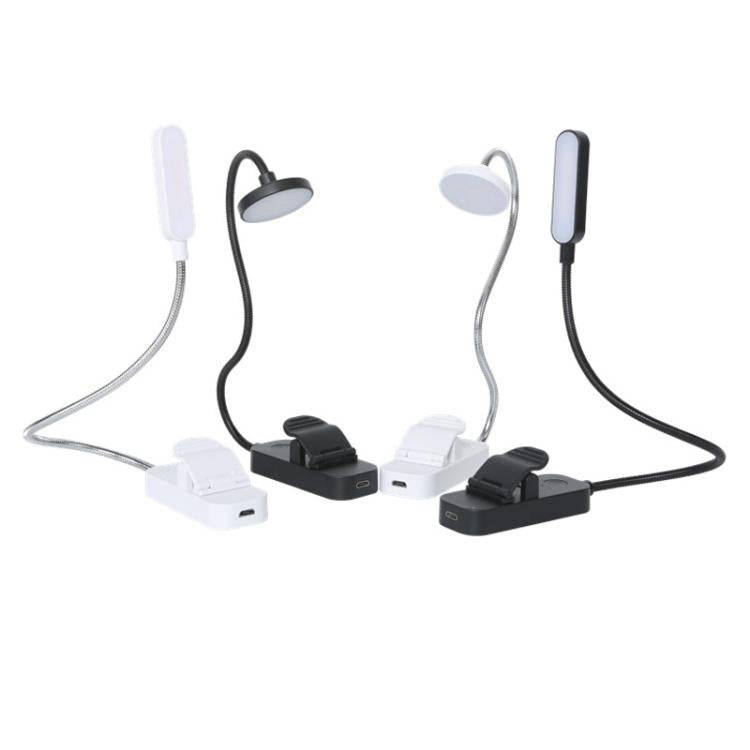 Hose Clip Book Light Night Reading Lamp Adjustable Brightness USB Rechargeable Book Clip Lights, ...
