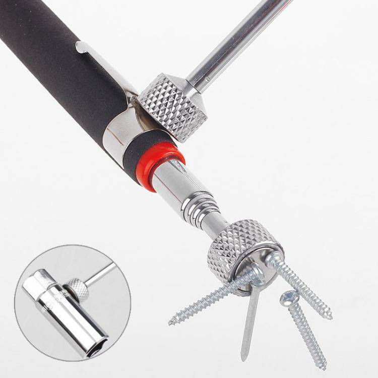 620mm Telescopic And Extended Magnetic Pickup Auto Repair Magnet Rod, 620mm