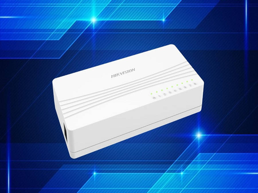 Hikvision DS-3E0108D-E 8-Port Ethernet Switch - 10/100Mbps RJ45, Unmanaged Desktop