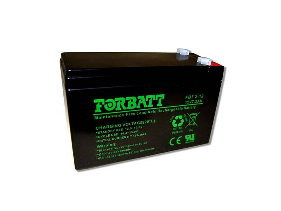 Forbatt 12V 7.2Ah Rechargeable Sealed Lead-Acid Battery (FB7.2-12V)