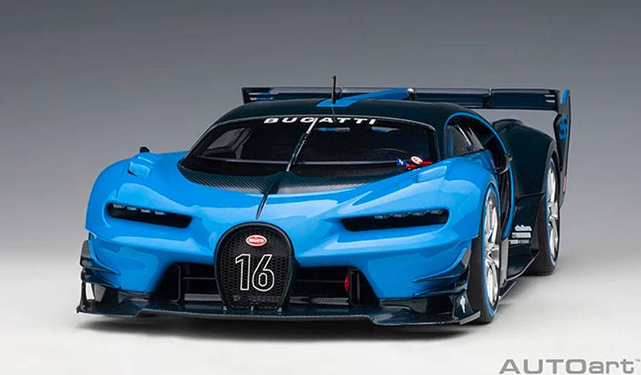 Bugatti Vision Gran Turismo Bugatti Light Blue/Carbon  1/18 Scale Auto Art AA70986