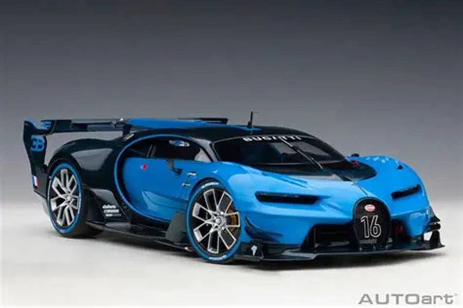 Bugatti Vision Gran Turismo Bugatti Light Blue/Carbon  1/18 Scale Auto Art AA70986