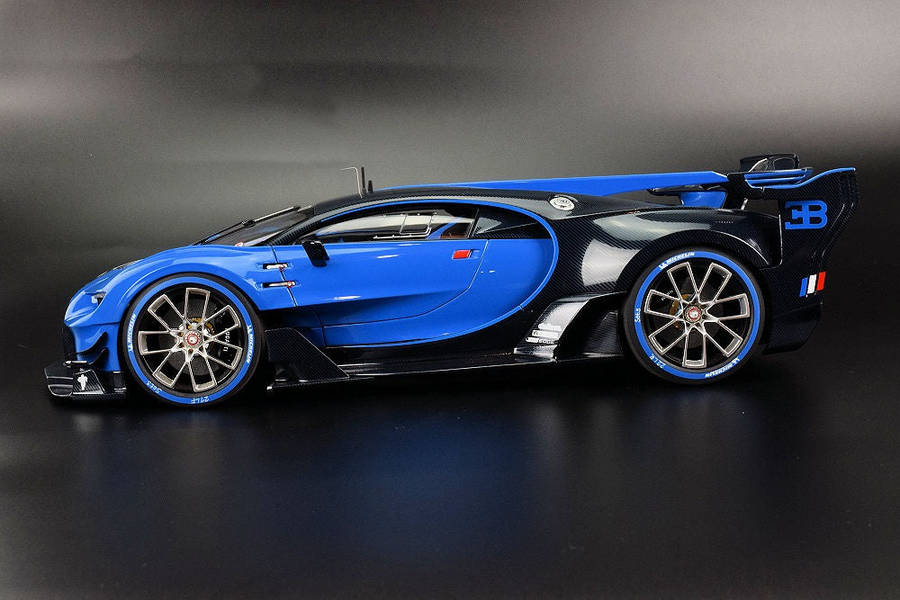 Bugatti Vision Gran Turismo Bugatti Light Blue/Carbon  1/18 Scale Auto Art AA70986