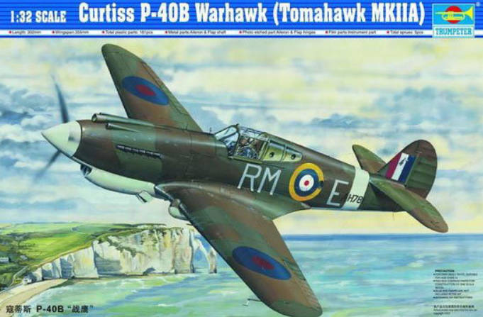 Curtiss P-40B Warhawk 1/32 Scale Trumpeter 02228