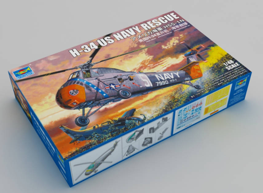 Sikorsky H-34 US Navy Rescue Helicopter 1/48 Scale Trumpeter 02882