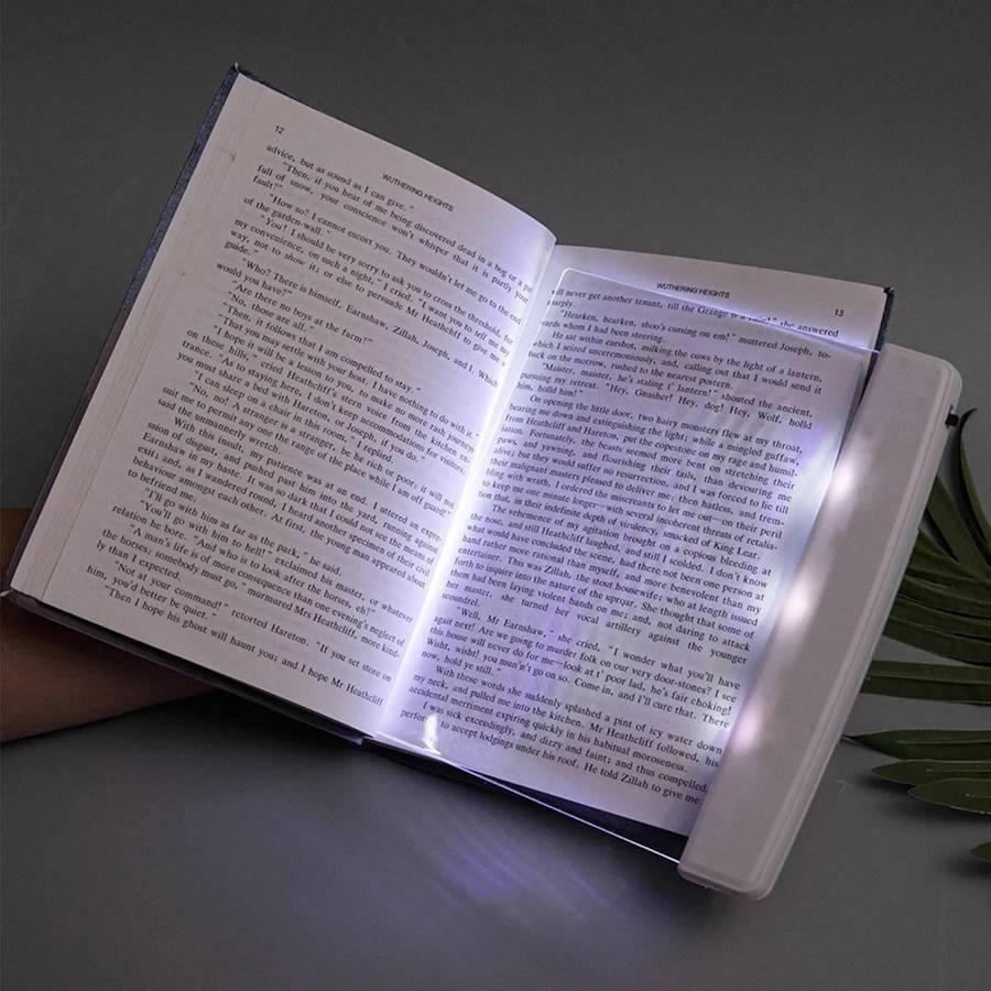 LED Page Book Light Smart Book Page Illuminator Reading Lights Clear Flat Reading Lights for nigh...