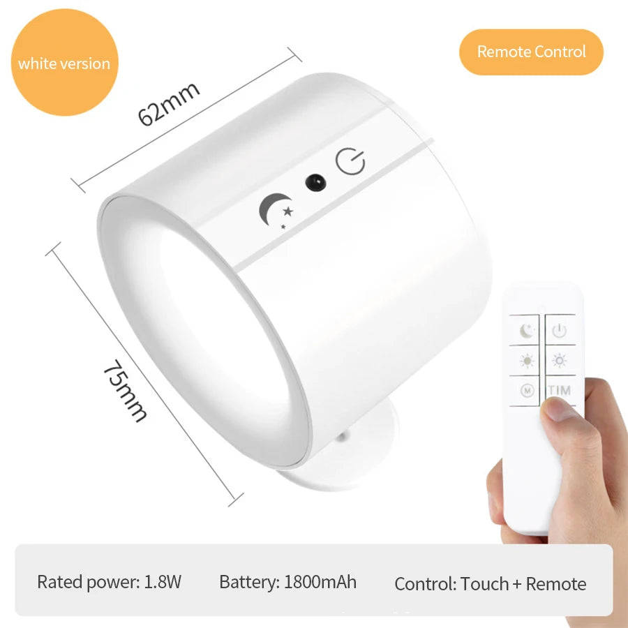 LED Wall Sconces Light Touch Control Double Head Wall Lamp 360 Rotatable 3Colors Wall Lights Wire...