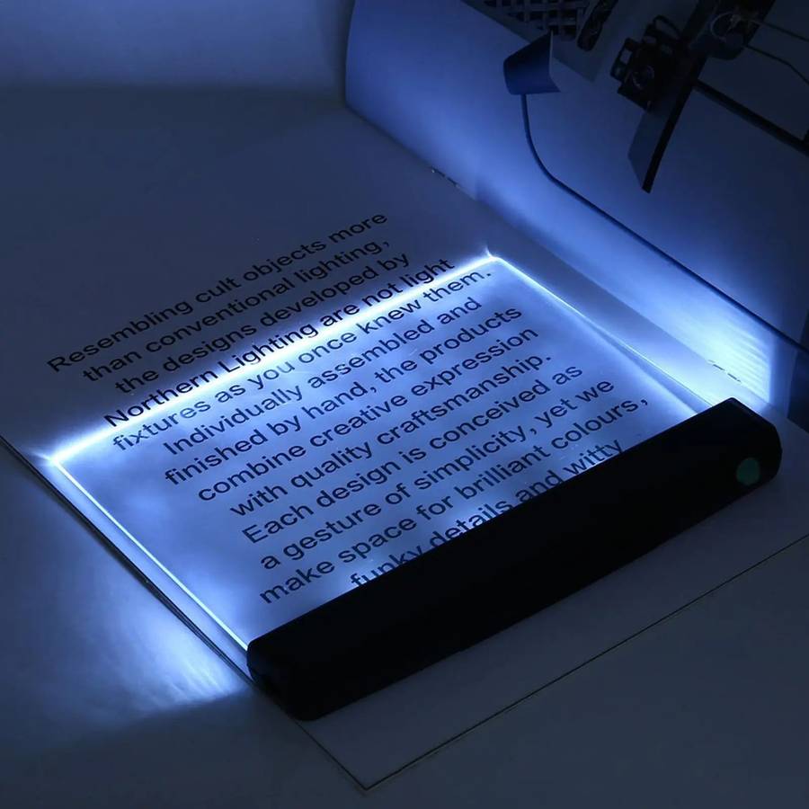 LED Page Book Light Smart Book Page Illuminator Reading Lights Clear Flat Reading Lights for nigh...