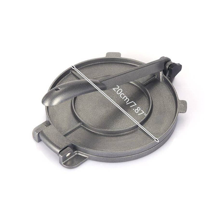 ZS - 20cm Multipurpose Heavy-Duty Aluminium Tortilla Press - Dark Grey