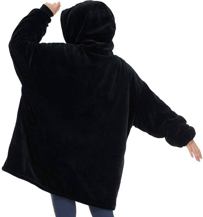 ZS - Huggle Hoodie Ultra Plush Blanket, One Size - Navy