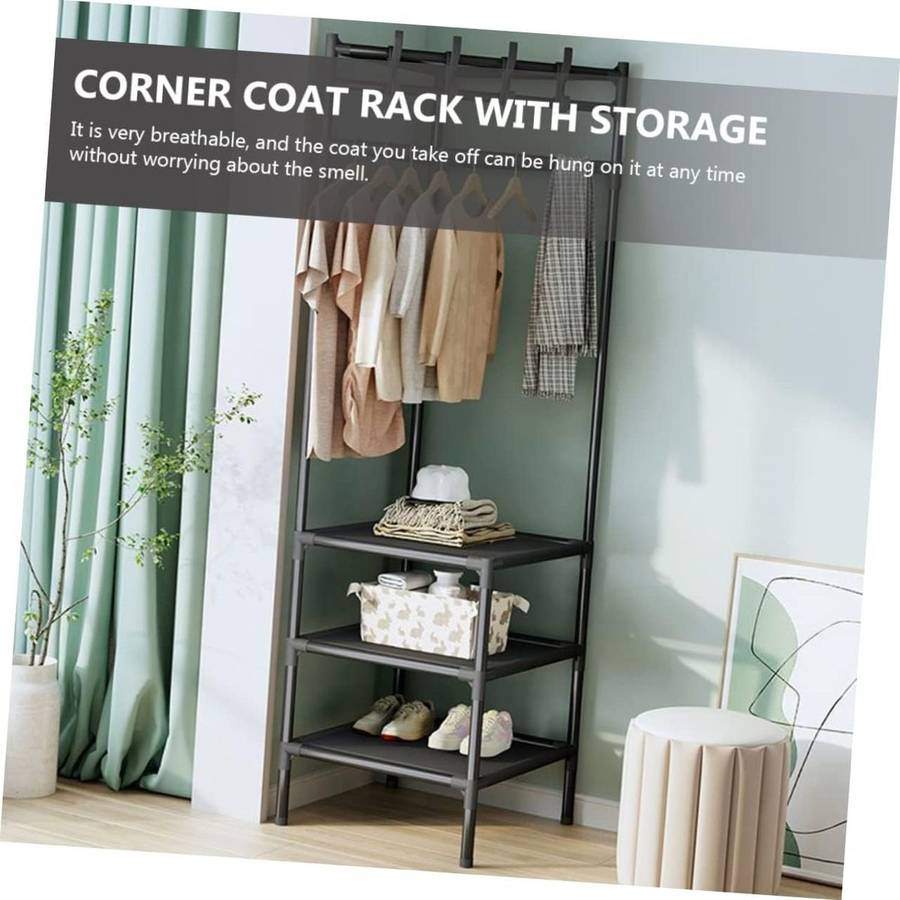 ZS - Corner Coat Rack Multi-function Floor Standing Clothes Hanger