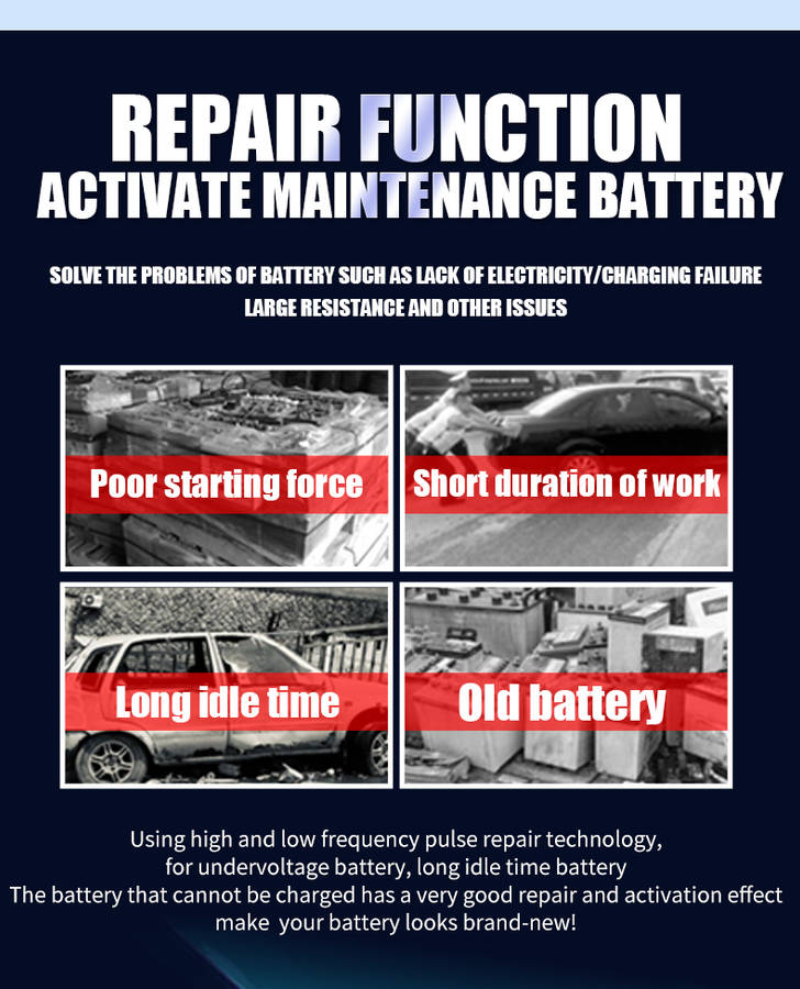 ZS - 12v Smart Pulse Repair Car Battery 7-Stage Charger