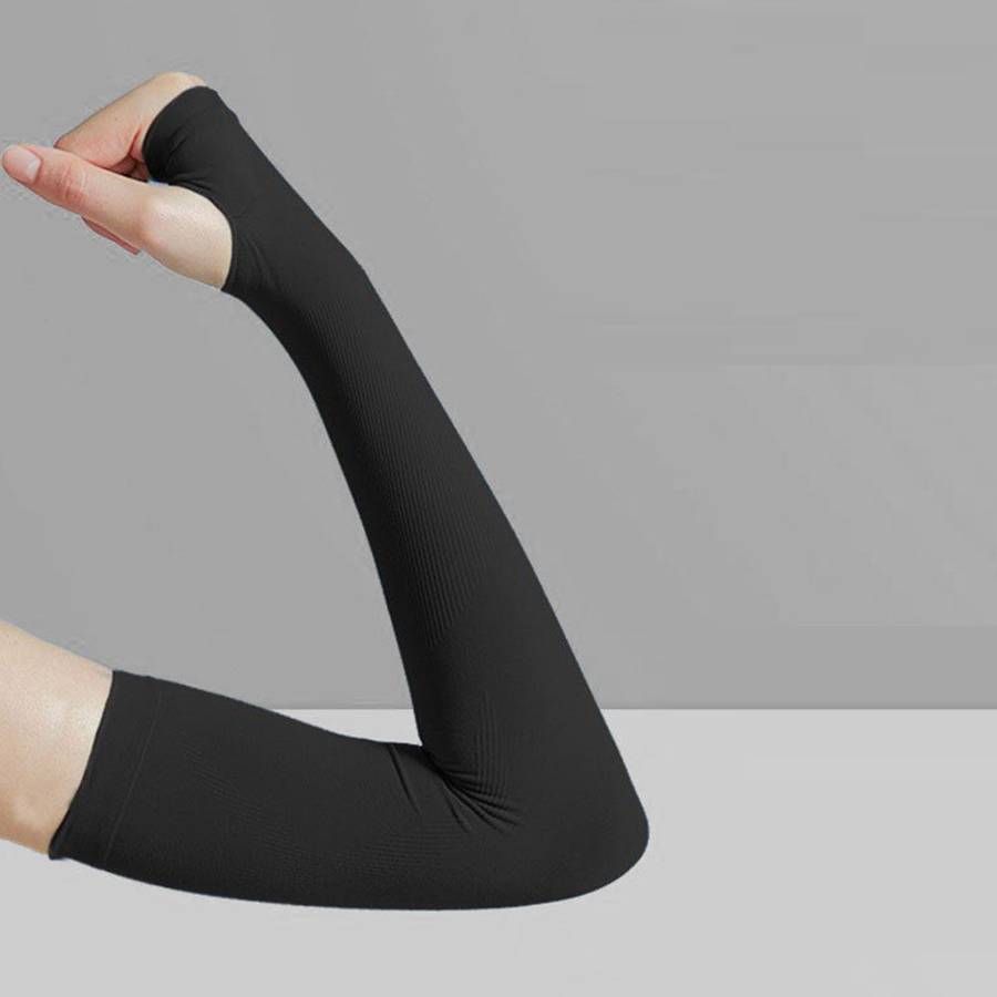 ZS - Best Lets Slim Outdoor Unisex Arm Sleeves Sport Cooling UV Sun Protection - Black