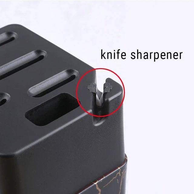 All in one Pro 7pcs Knife Set with Sharpener - Black