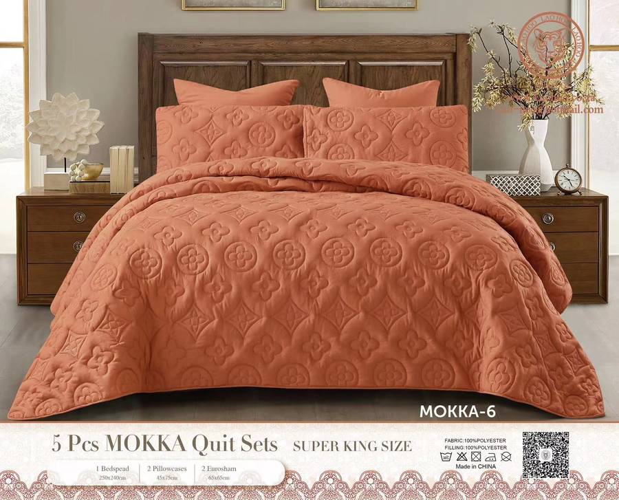 ZS - 5pcs Super King MOKKA Quilted Bedspread - Blue