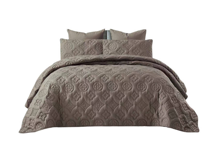 ZS - 5pcs Super King MOKKA Quilted Bedspread - Blue