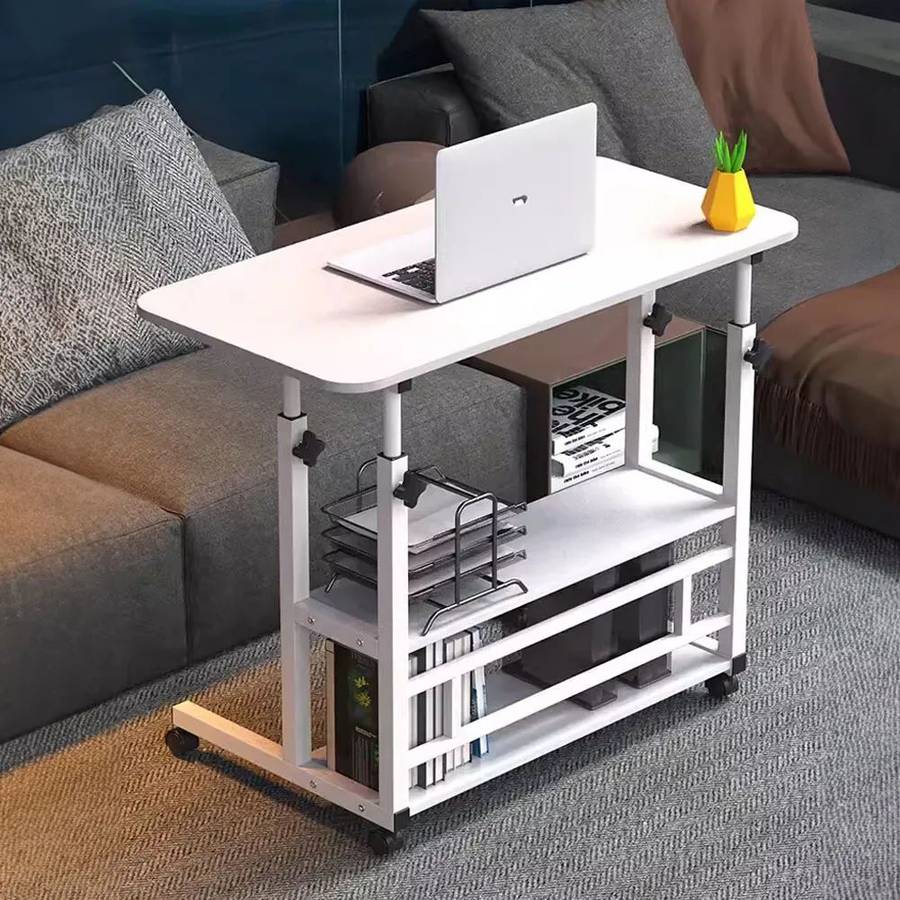 ZS - Laptop Desk with 2 Shelves - Height Adjustable Black