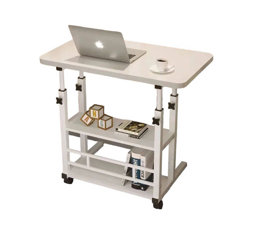 ZS - Laptop Desk with 2 Shelves - Height Adjustable Black