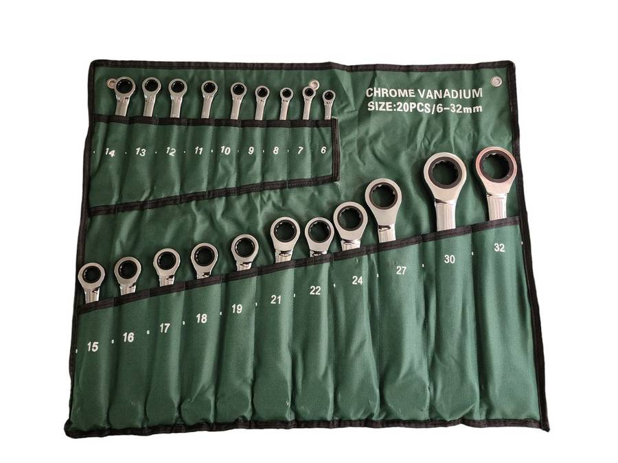 ZS - 20 Piece Chrome Vanadium Ratchet Spanner Set 6mm to 32mm