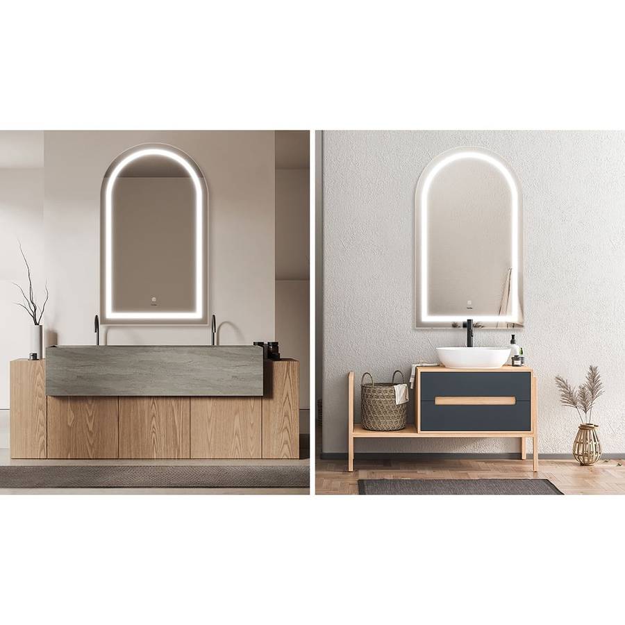 ZS - Frameless Arched Bathroom Mirror 110 x 70 cm with LED lighting