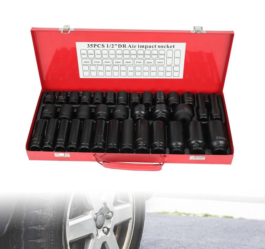 ZS - 35 Pieces 1/2 inch Heavy Duty Impact Socket Set