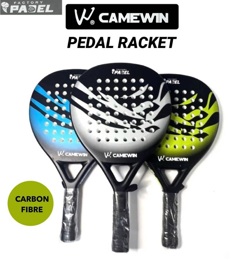 ZS - CAMEWIN Carbon Fibre Padel Racket / Bat - Marble Design & Padded Carry Bag - Green