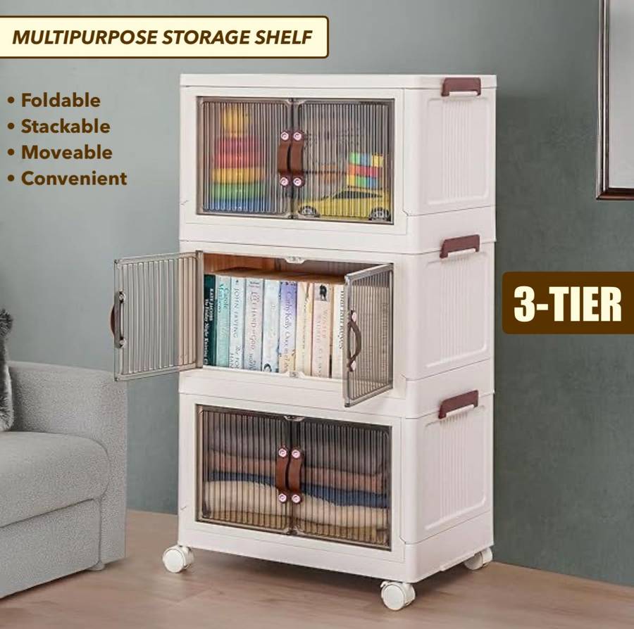 3 Tier Multipurpose Collapsible Storage Cabinet