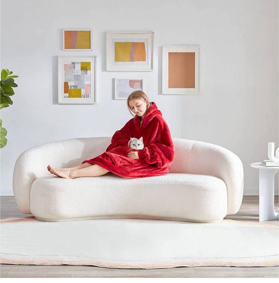 Extra Long Oversized Huggle Blanket Hoodie - Maroon