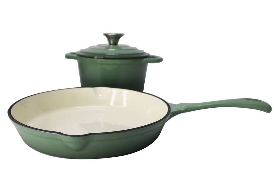 ZS - 7 Piece Cast Iron Pot Set - Red