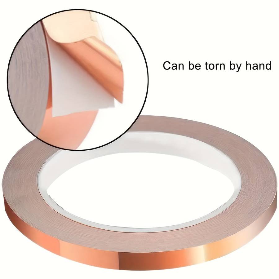5pcs Copper Foil Tape Rolls - Heavy-Duty Single-Sided Conductive Adhesive with Ultra-Low ESR (Ext...